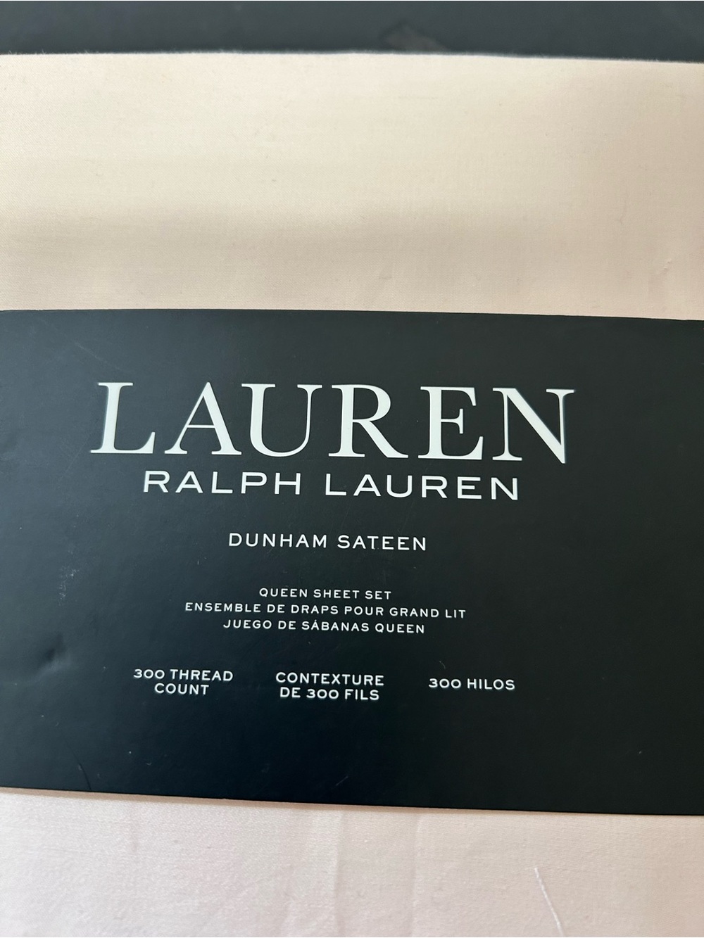 Lauren Ralph Lauren Dunham Sateen Sheet Set in Black and Cream
